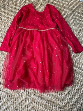Hanna Andersson red gold metallic tutu Christmas dress 4